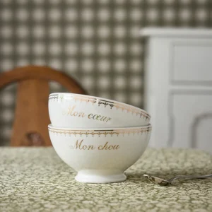 Bol en porcelaine "Mon coeur" + "Mon chou" par lot de 2
