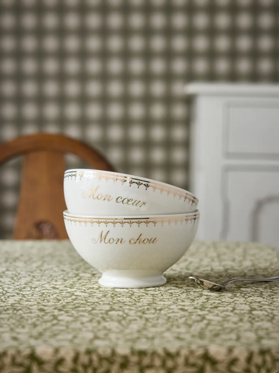Bol en porcelaine "Mon coeur" + "Mon chou" par lot de 2 – Image 2